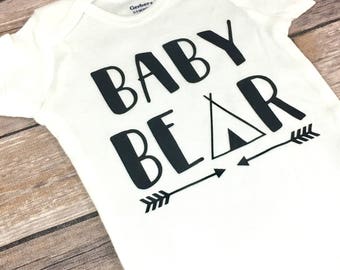 Baby Bear Onesie, Tribal Onesie, Siblings Matching Shirts