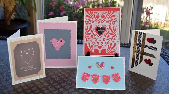 One scrappin' mama : more valentine's cards Items similar to Happy Valentine's Day, Set of (5) Cards, Valentine's