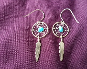 Vintage dream catcher earrings.