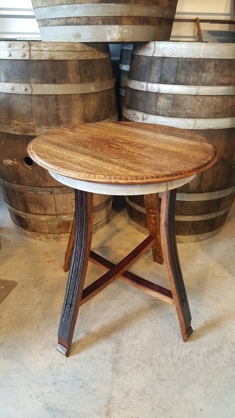 Wine Barrel Head End Table Side Table Occasional Table