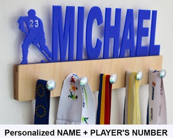 Personalized Hockey Medal Holder,Personalized Name Medal Holder,Hockey Holder,Custom Medal Holder,Hockey Gift,Hockey Accessories,Ice Hockey