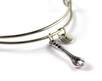 personnalized charm bangle, initial bangle, SPOON bracelet, personnalized bracelet, charm bracelet