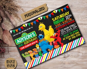 Sesame Street Invitation / Sesame Street Birthday Invitation / Sesame Street Bithday / Sesame Street Birthday Party / Sesame Street
