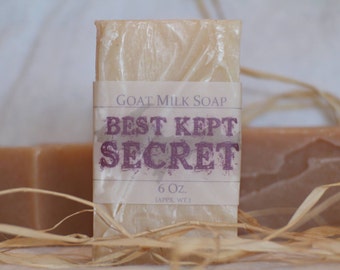 Goat Milk Soap, Best Kept Secret, Upper Class Edition, 6 oz. Bar, All-Natural, Dye Free, Skin Sensitive