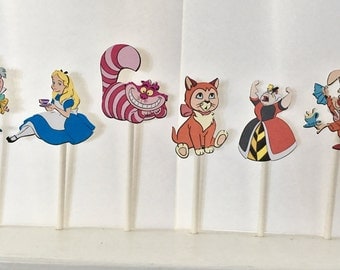 Alice and Wonderland Cupcake Toppers