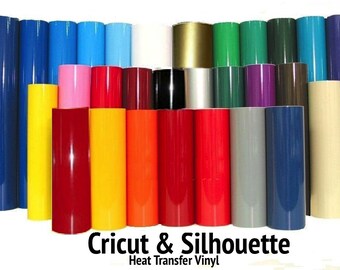 Heat Transfer Vinyl 15" x 5 Feet-30+ COLORS, made for Silhouette Cameo, Cricut, Decals - FREE SHIPPING!!!