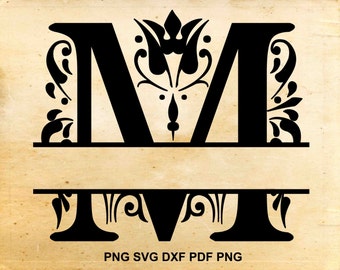 Regal split monogram svg, Regal font, Split monogram svg, Split letter svg, Svg files for Silhouette, Svg files for Cricut, Initial svg