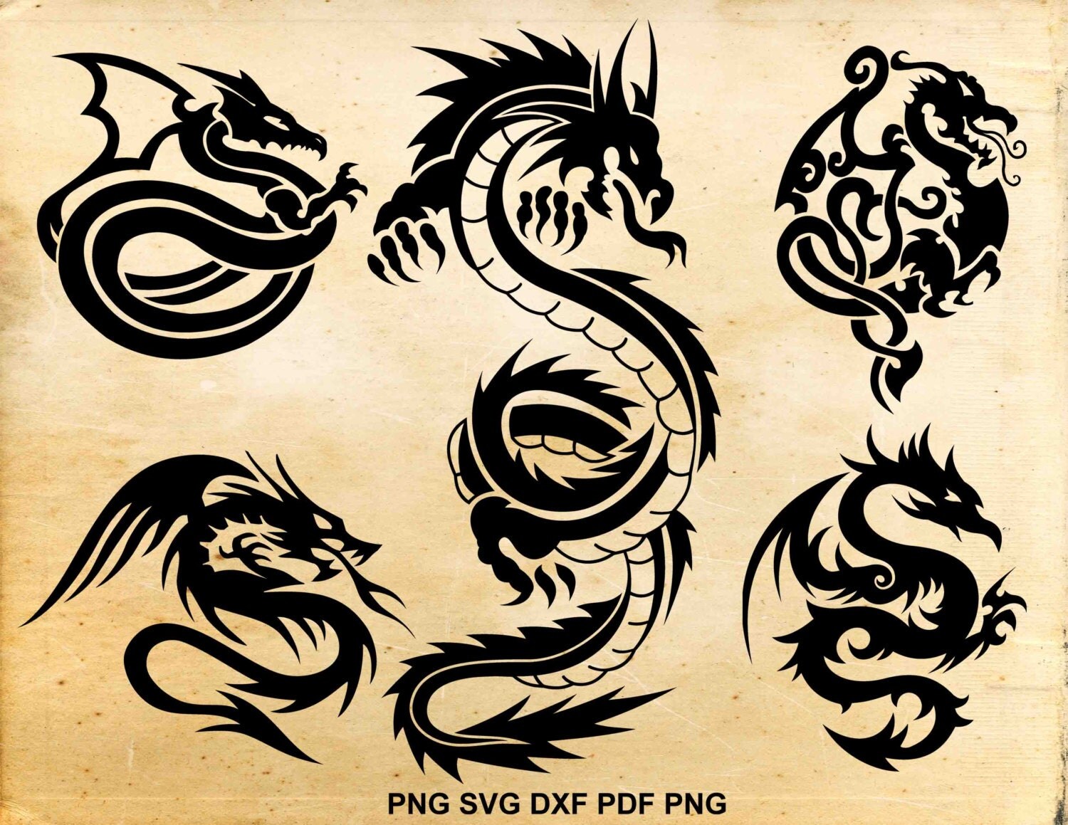 Download Dragon svg, Dragon clip art, Dragon Silhouette, Cut files ...