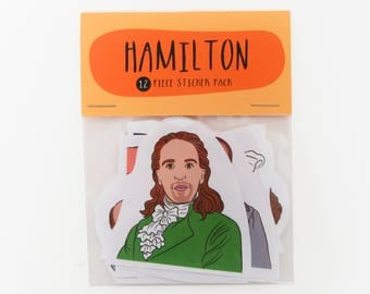 HAMILTON MUSICAL 12 piece sticker set, Hamilton sticker pack, Hamilton sticker set, Hamilton the musical, Schuyler sisters, Rise up, My shot