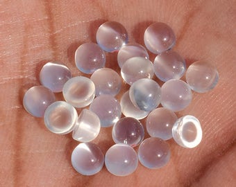 50 pcs lot Excellent rare white moonstone Round Shape Cabochon moonstone Gems Beautiful Top Quality Gemstone Supplies BH10 Free Shipping