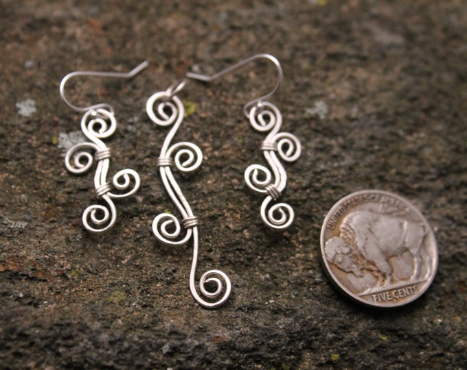 Hammered Sterling Silver Spiral Swirl Pendant and Earrings Set, Gift for Her, Bridesmaid Gifts, Valentines Day, Gift for Mom, Boho, Stylish