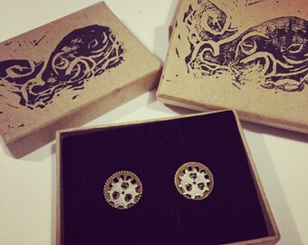 Steampunk stud earrings
