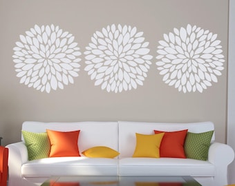 Wall Flower Decal - Vinyl Flower Decal - Dahlia Wall Decal - Bloom Decal - Nursery Wall Decal - Flower Bloom Decal - Girls Wall Vinyl Decal