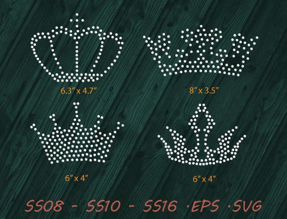 Download Rhinestone Design Elements Crowns SVG EPS Digital Template