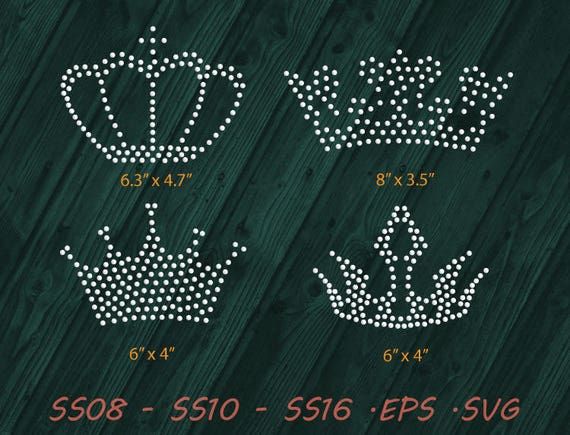 Rhinestone Design Elements Crowns SVG EPS Digital Template