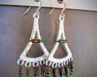 Green Resistor Chandelier Earrings