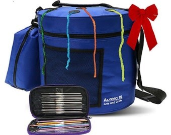 Yarn Storage Bag - New Divider -Crochet Hooks 22 Piece - knitting bag - crochet bag - Gift for Knitters
