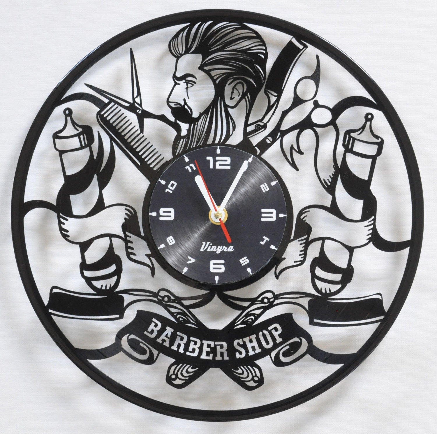BARBER SHOP CLOCK Vinyl Record Clock Barber gifts Shop Wall