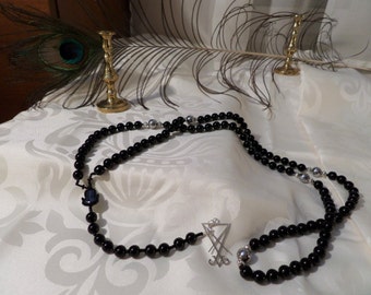 Satan's Sigil Satanic Rosary 108 beads mala Spiritual Satanism Satan Meditations Gift