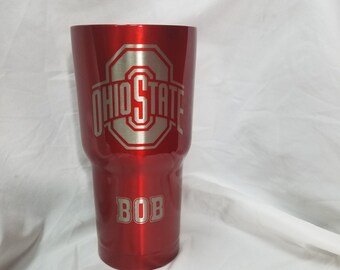 Ohio State Custom Powdercoated yeti, rtic tumbler