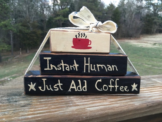 Items Similar To Country Decor Block Sign Coffee Shelf Stacke Instant