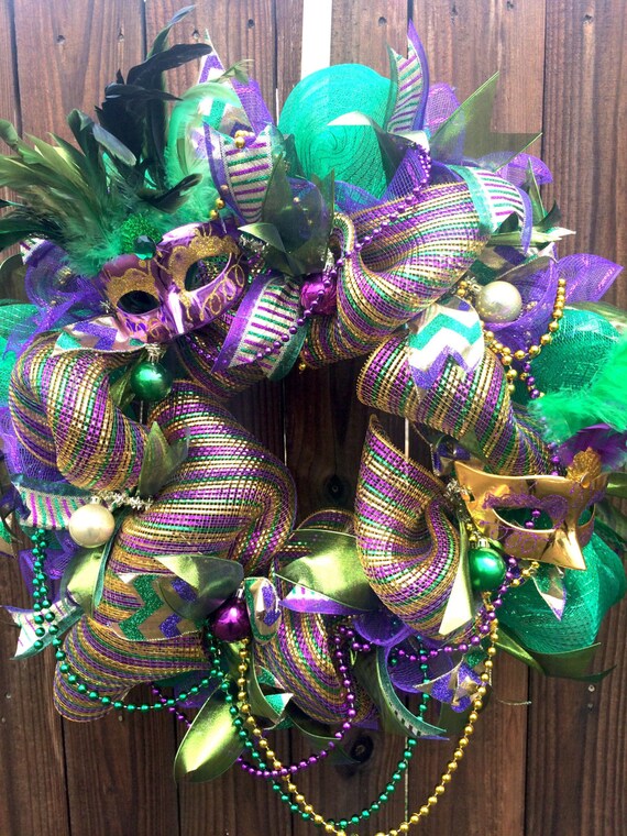 Mardi Gras WreathJester Mask Wreath Fat Tuesday Wreath