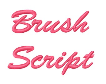 3 Sizes Brush Script Embroidery Fonts BX Embroidery Fonts PES Alphabets Digital Machine Embroidery Instant Download
