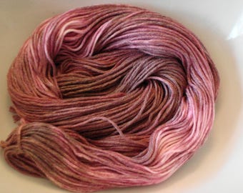 SOFTY CASH SPORT yarn, Hand Dyed Yarn, Extra Fine Merino and Cashmere blend, Color - Antique Mauve, 137 yds