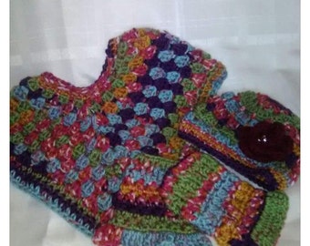 8-12 months Poncho, Hat and Leg warmers