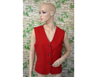 Vintage Fontana women vest red wool