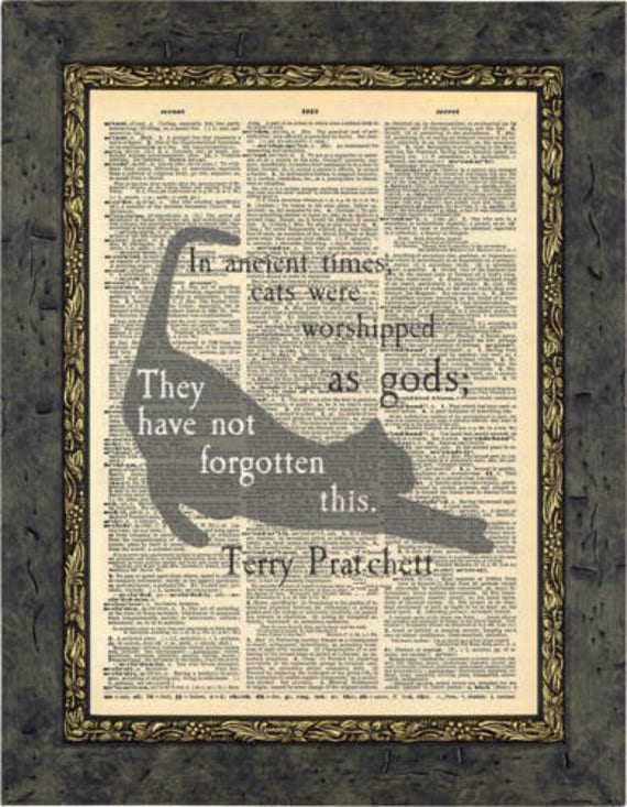 Terry Pratchett Quotes Artwork Print. Discworld Quote. Cat