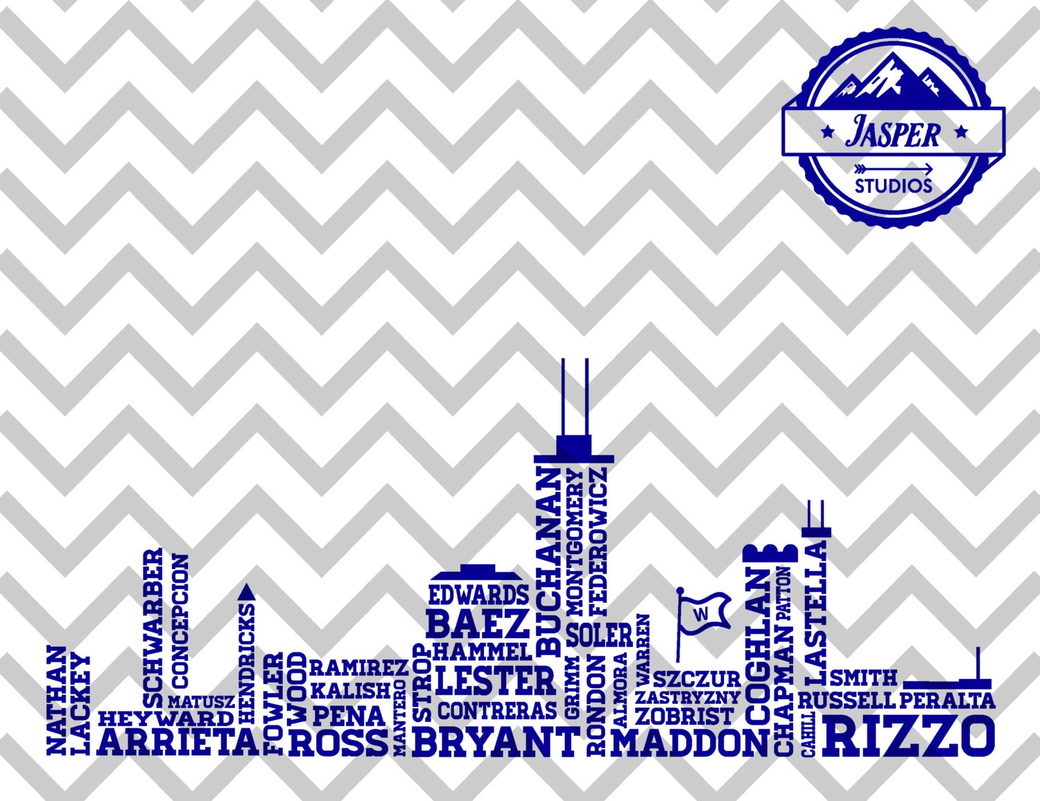 Download Chicago Cubs Roster - Chicago Skyline Unique SVG Cuttable ...