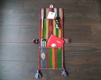 woven wall hanging / lunar weaving / tissage wall art 9x25 inches
