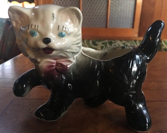 Vintage Ceramic Cat Planter