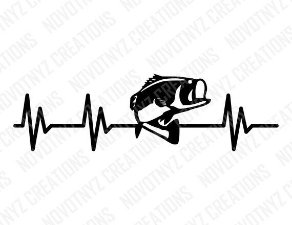 Bass Heartbeat SVG Fishing Love for Fishing