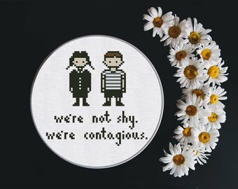 Cross Stitch Pattern Pugsley and Wednesday Addams Instant Download PDF Counted Chart