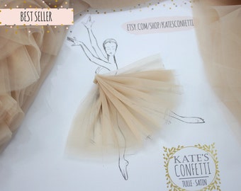 8 Nude Soft Luxury Tulle Fabric, Wedding Tulle Material Wholesale, Soft Tulle Fabric Tutus, Fabric for Tutu, Diy Tutu - 3m width