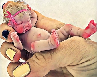 silicone baby doll " Peppy" 4.3 in by V.Vihareva-Pechenkina