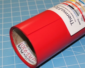 Red ThermoFlex Plus 15" x 15' Roll * Heat Transfer Vinyl * HTV