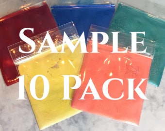 Sample Pack of 10 loose mineral eyeshadows vegan mineral makeup cosmetics