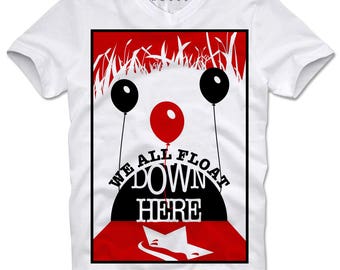 DOPEHOUSE T-Shirt Tee Pennywise The Dancing Clown It Stephen King We All Float Down Here Horror Splatter Cult Movie