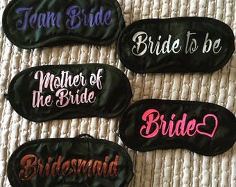 Personalised Sleeping Eye Mask, Bride to be, Wedding, Travel Mask, Hen Party, Blindfold