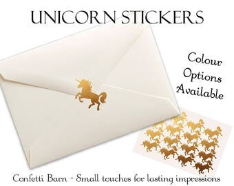 Unicorn Stickers - Princess Party - Removable Vinyl - Party Invitations - Envelope Sealing Stickers - Planner Stickers #32