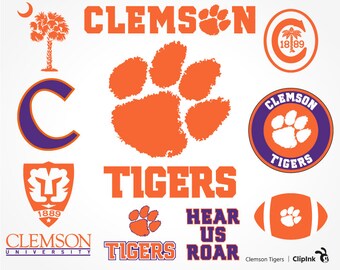 Clemson Tigers svg, Clemson clipart, paw silhouette files, digital download – svg, eps, png, dxf, pdf. Graphic Cut Print Mug Shirt Decal.