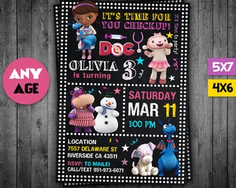 Doc McStuffins Invitation, Doc McStuffins, Doc McStuffins Party, Doc McStuffins Invite, Doc McStuffins Birthday Party, Doc McStuffins Card