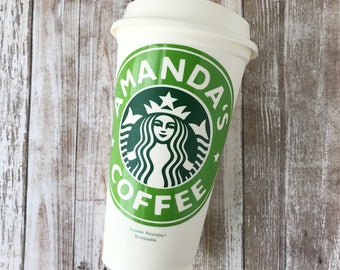 Personalized Starbucks Cup-Reusable Coffee Cup-Bridesmaid Gift-Teacher Gift-Personalized-Travel Mug-Fathers Day Gift
