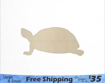 Turtle Shape - Woodland Animals - Large & Small - Pick Size - Laser Cut Unfinished Wood Cutout Shapes (SO-0065)