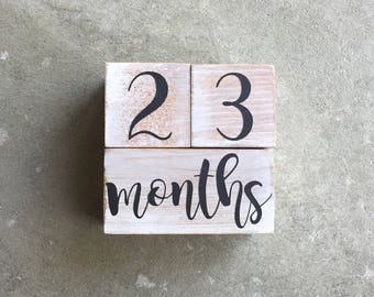 Baby Milestone Blocks | Baby Age Blocks | Wooden Baby Blocks | Baby Shower Gift | Baby Photo Prop | Personalized Baby Blocks