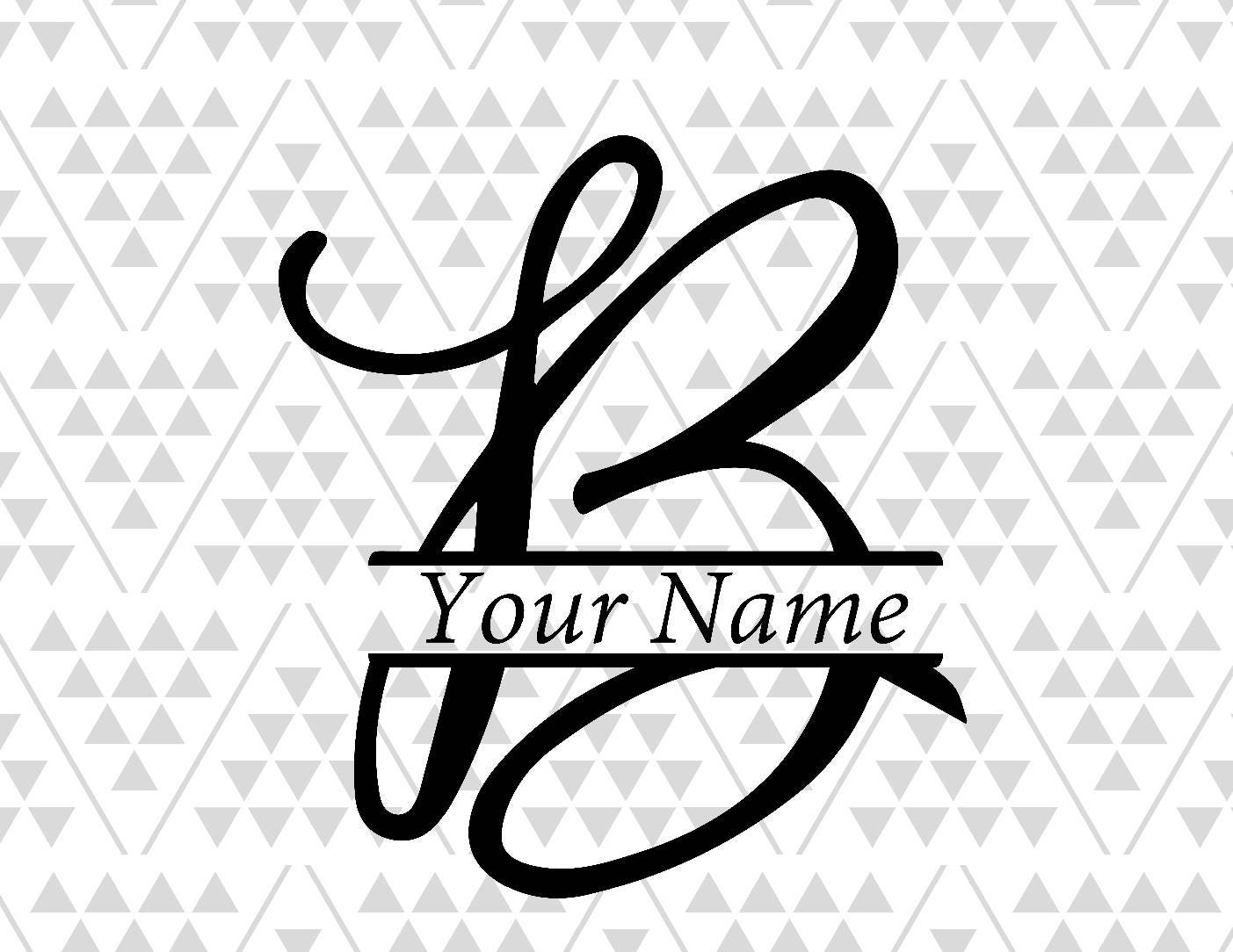 Download Monogram letter B Split letter B silhouette files digital