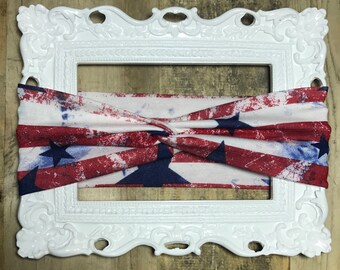 FOURTH OF JULY! Red, White, Blue Adult/Toodler/Infant Handmade Twist Turban Headband